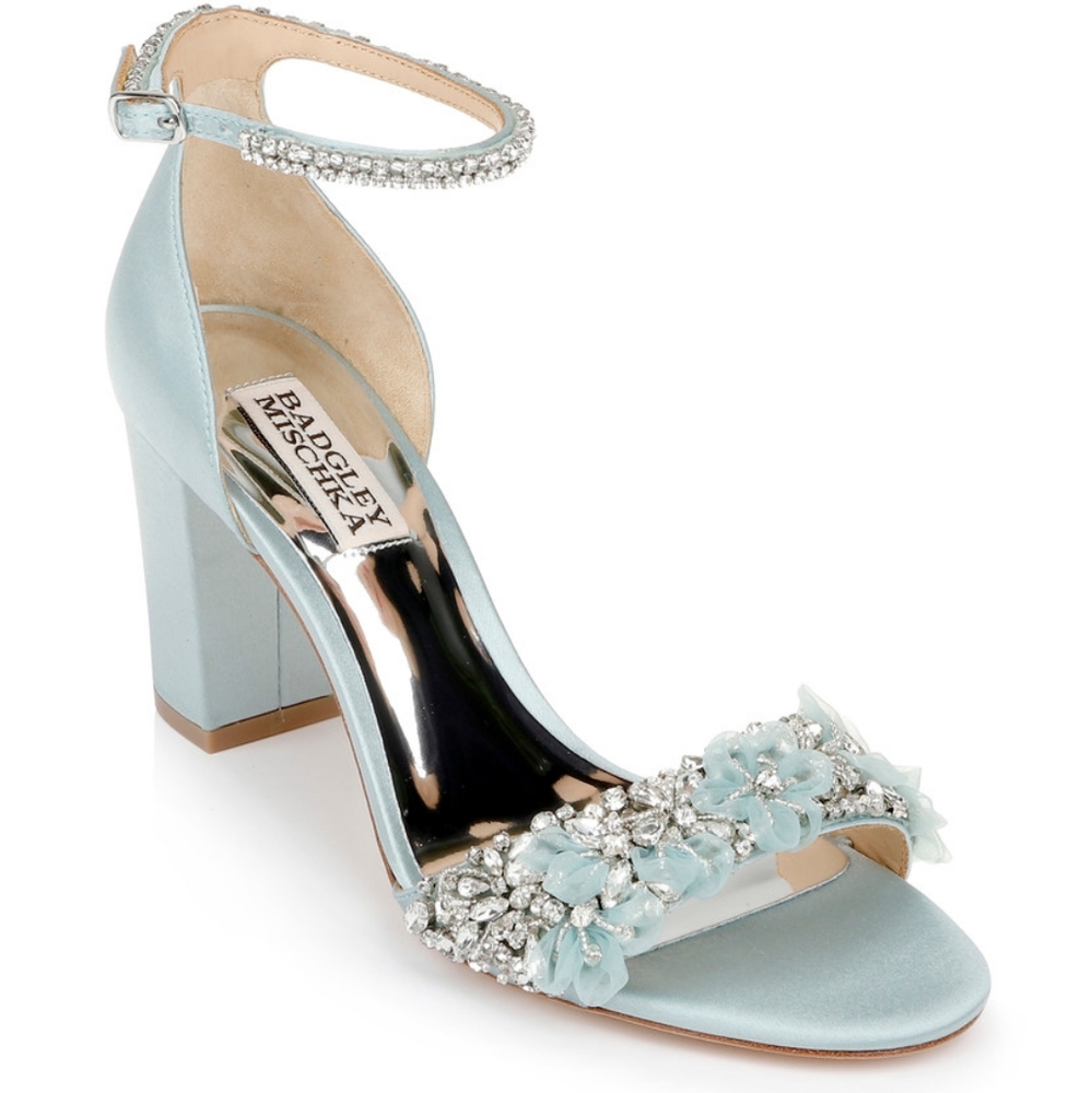 Color MIST BLUE FINESSE ANKLE STRAP EVENING SHOE - Picture 2 of 8